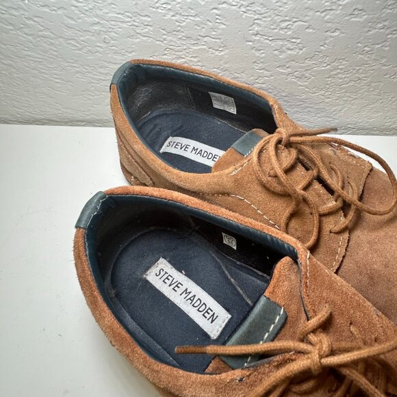 Steve Madden Suede Hatrick 215 Lace Up Brown Dress Shoes Size 10 - Picture 6 of 9